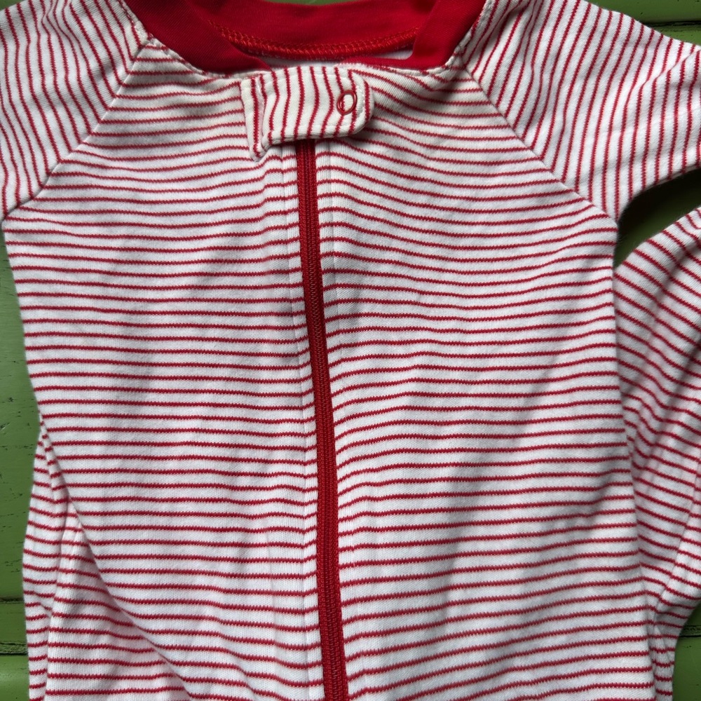 Lake baby red striped Christmas pajamas